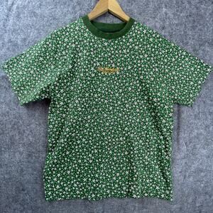 The Hundreds Shirt Mens Medium The Ditsy Green White Floral Cotton Streetwear